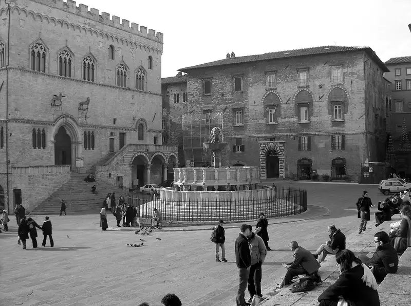 Piazza IV Novembre a Perugia, nel cuore del centro storico che ospita Eurochocolate